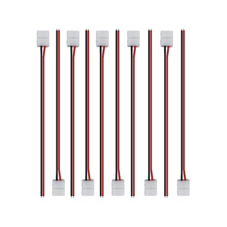 50 stk LED-båndkontakt 2-pins Tilbehørskontakter 10mm For 2835 3528 5050 5730 5630 SMD