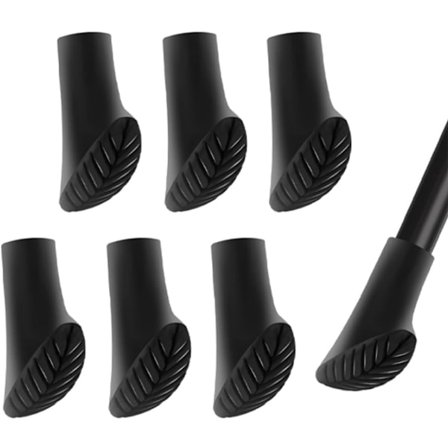 6-Styk Pakke - Nordiske Vandrestave Hovedhætter - Trekkingstave Hovedhætter (11 mm) - Reserve Hovedhætter - Nordiske Vandrestave Hovedstop - Universal