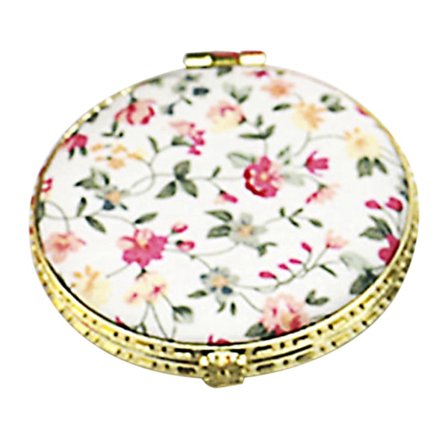 1 stk. Mini Rund Lomme Sammenklappelig Makeup Spejl Vintage Dobbeltsidet Blomsterprint