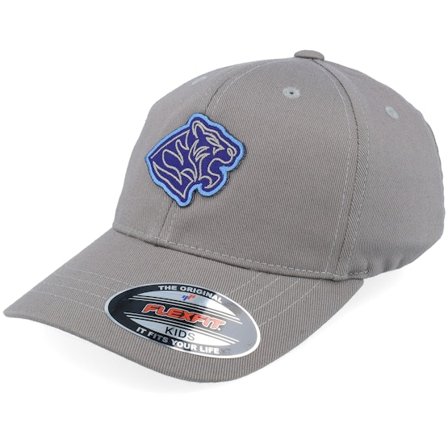 Kinder Kiddo Cap - Grau flexfit Cap - Kinder Blue Tiger Patch Grey Flexfit @ Hatstore
