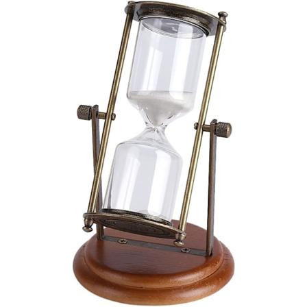Sandtimer, Messing Sandklokke, 15 Minutter Metall Roterende Sandglass Timer Klokke Timeglass Bordpynt Hjemmedekor Gave Sandtimer Dekor for Antikk 