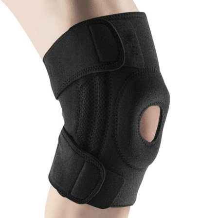 Sort knæstøtte L/XL - Enkelt støtte til sport og fitness kompatibel med Huawei, Samsung, APPLE, Garmin