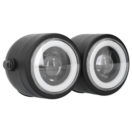 Universaali LED-päävalo Kaksoislamput Pyöreät Angel Eyes Korkea ja Matala Säde Retro DRL Sininen Valkoinen Valo