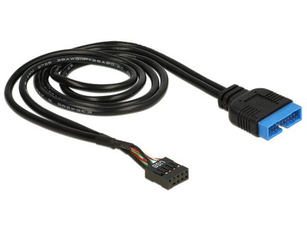 Delock USB-internkabel - 19-pins USB 3.0-plugg til 9-pins USB-header - 60 cm
