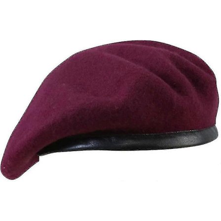 Militær Beret Lue Hatt for Menn, Farge Bordo Rød Para Fallskjermjeger - Ull Xs - Xl