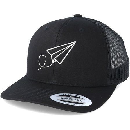 Origami - Schwarz trucker Cap - Plane Black Trucker @ Hatstore