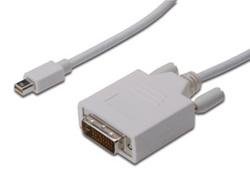 Digitus DisplayPort adapter cable mini DP - DVI(24+1) M/M 2.0m DP 1.1a compatible CE wh NS