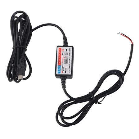 Mini USB 12V til 5V Konverter med Lavspændingsbeskyttelse 3m Kabel