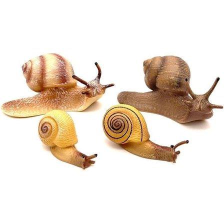 4 stk. Sneglefigurer Sneglemodel Miniature Snegl til Fehave Mikrolandskabs Dekoration