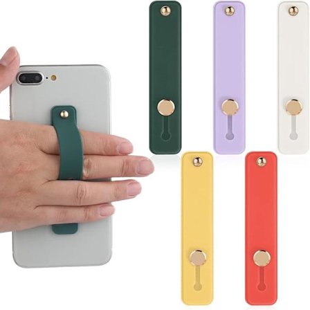 Telefonring Finger Clip, 5-delt Telefon Greb, Finger Telefon Greb, Passer Til Alle Smartphones Udtrækkeligt Telefon Greb (Gul, Lilla, Hvid, Grøn, Rød)