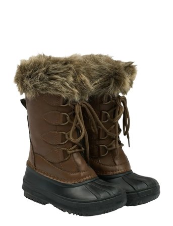 Winter Boot Rubber W. Fake Fur Brown Mikk-line