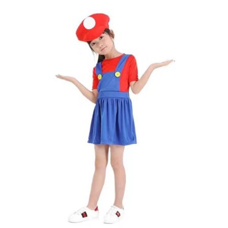 Super Mario Luigi Bros. Cosplay Kostyme for Barn, Håndarbeid M: 120-130cm