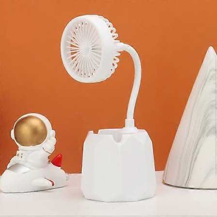 Kreativt skrivbordsfläkt / USB-fläkt med pennhållare / mobiltelefonhållare, utsökta gåvor, kontorsinlärning skrivbord (rosa)