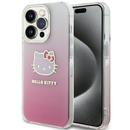 Hello Kitty IML Gradient Electrop Kitty Head-etui for iPhone 14 Pro - rosa