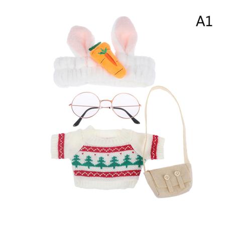 4st/ Set 30cm Duck Toy Kläder Tröja Väskor Glasögon Pannband Gör
