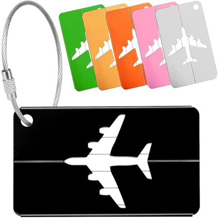 Flyvetags til Bagage, 6 x Aluminium Legering Kuffert Tags med