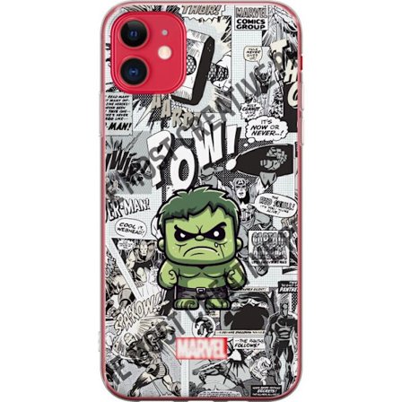 Kompatibelt Mobildeksel til Apple Apple iPhone 11 Marvel Hulk chibi design med tegneseriebakgrunn kraftig superhelt motiv perfekt for fans av Marvel c