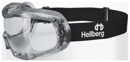 Hellberg Neon Beskyttelsesbriller Anti-tåge og anti-ridse, klar linse Indvendig/udvendig linse, Øjen- & ansigtsbeskyttelse