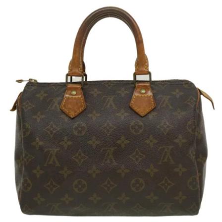 Louis Vuitton Vintage, Pre-owned Speedy 25 Monogram Handbag Bruin, Dames, Maat:ONE Size,leer