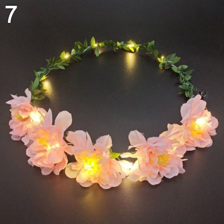 Hehkuva LED-seppele Halloween-kruunukukka 7 7