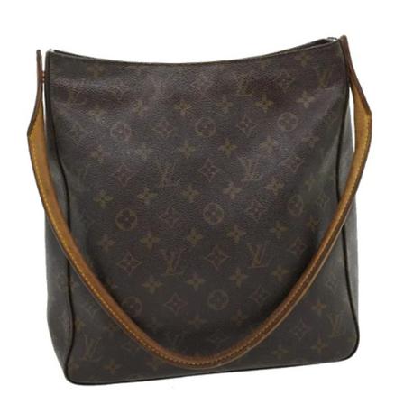 Louis Vuitton Vintage, Pre-owned Brown Canvas Louis Vuitton Looping Bruin, Dames, Maat:ONE Size