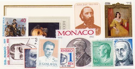 Berømte personer - Frimærkepakke - Postfrisk