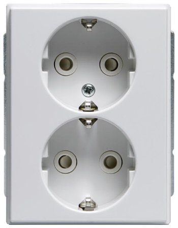 ABB Impressivo Stikkontakt 2-veis, jordet, hurtigkobling Hvit, Strømbrytere & vegguttak