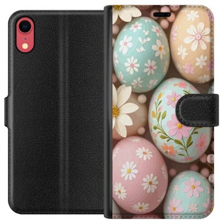 Yhteensopiva Lompakkokotelo Apple iPhone XR Pastellivärisiä pääsiäismunia, joissa on käsimaalatut kukat ja keväinen tunnelma pehmeässä korist