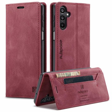 Fodral för Samsung S22 rött flip-kortläder