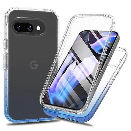 Kompatibel med Pixel 9a Skal Gradient Färg Mobiltelefonfodral med PET Skärmskydd - Perfekt