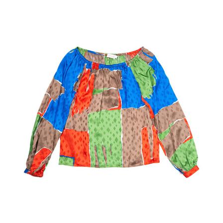 Tory Burch Silk top with print Blå, Dame