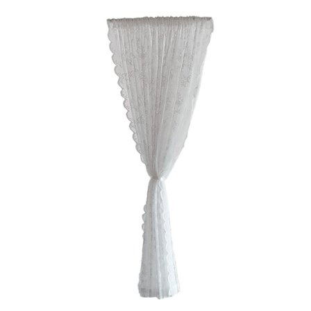 Lyxiga vita skira gardiner för sovrum och vardagsrum, elegant design skir gardinpanel med vintage spets damast blommönster ljusfiltrerande