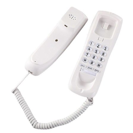Väggtelefon, trådbunden telefon, fast telefon, hemtelefon, liten förlängning, liten uppförlängning, hotellhem