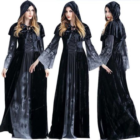Halloween Witch Grim Reaper Cosplay -juhlapuku XL = UK/AU 14 = EU 40 /
