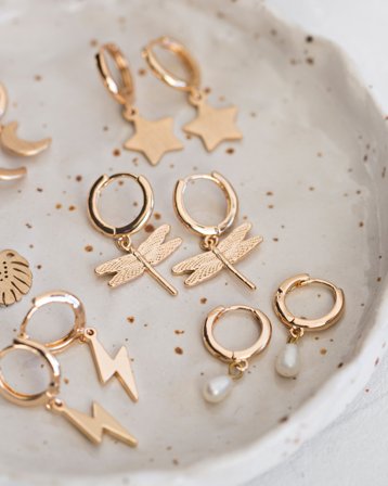 Timi of Sweden Dragonfly Small Hoop Earrings Gouden Sieraden Meisjes - Kids Brand Store