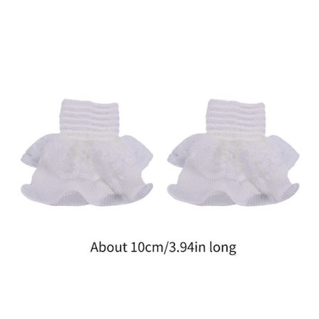 Delikate avtakbare ermer Mansjetter Hvite Dame Blonde Bryllup Volanger Rufflede Parvise Håndleddsvarmere Rufflede for Genser Hvit