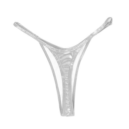 Dame Lav Talje Bikini Trusse Sexet Undertøj Lav Rise String T-formede Trusser Tøj Undertøj Justerbar Tynd String Sølv M