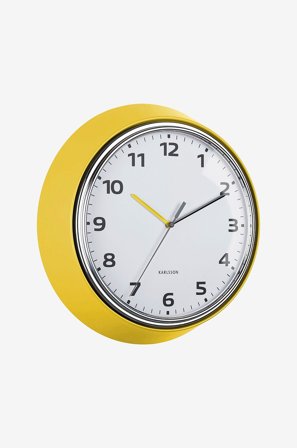 Karlsson - Veggklokke Modern Retro - Gul - Veggklokker & bordklokker - Fra Homeroom