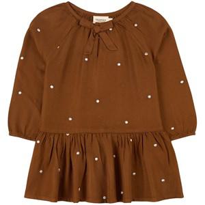 Kids - MarMar Copenhagen Gold Dot Davella Dress 6Y/116 - Dresses - 6Y/116 - Brown - Mädchen