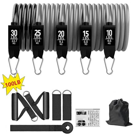 100/150/200 LBS motståndsband set med handtag Dörrankare Elastiska band för fysioterapi Hemträning Styrketräning