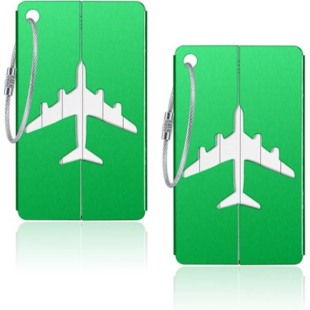 2 st Bagageetiketter Resväska Etiketter Bagageetiketter Bagageetiketter Aluminium Metall med Namn ID Adresskort för Bagage Resväskor