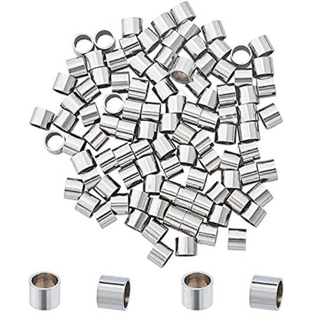 1 stk. 6 mm Søjle Rustfrit Stål Europæiske Perler 5 mm Stort Hul til DIY Smykkefremstilling