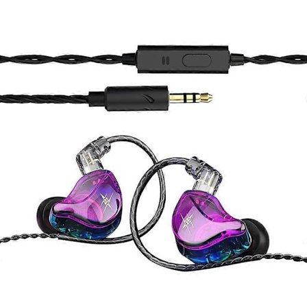 2 st QKZ ZXT Trådbundna Hörlurar Ergonomiska med/utan Mikrofon TPE 10mm Rörlig Spole In-ear Hörlurar för Gaming JIKAIX