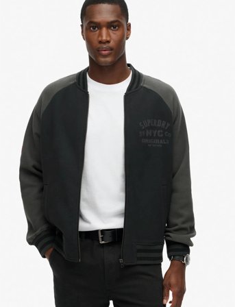 Superdry College Graphic Jersey Bomber - Black - S