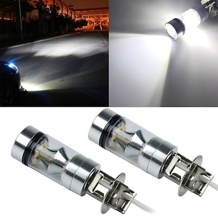 2 st H3 LED Bildimma Ljuslampa 12/24v 100w 1000lm Vit 6000k 360 Graders Stråle Bilstrålkastare DRL Körning Auto Dimljuslampor [DB]