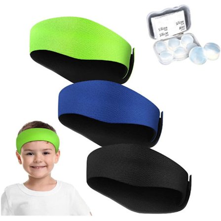 3 Mjuka Silikon Hårband för Simning med 3 Par Formbara Öronproppar för Barn och Vuxna, Vattentäta för Simning