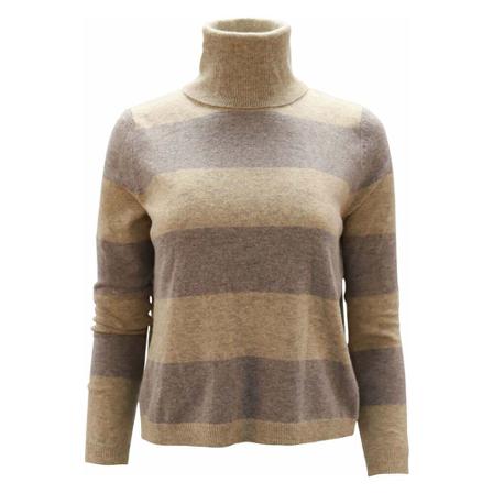 Theory, Stripe Turtleneck Sweater Beżowy, Kobieta, Rozmiar: S