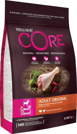 CORE Petfood - Dog Adult Original Small Breed kylling og kalkun tørr 5 kg - Hund - Hundefôr & hundemat - Tørrfôr for hund - ZOO.no