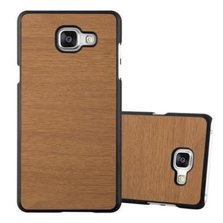 Fodral för Samsung Galaxy A5 2016 i WOODY BRUN Etui Hölster Hard Case Skydd i trä Design Fodral