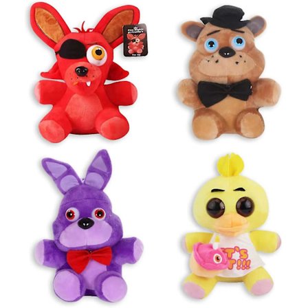 Fnaf Plushies Five Nights At Freddys Plushies 4 Pcsfoxy Freddy Fazbear Bonnie Chica Gaver Til Five Nights Game Fans & Kids Gaver 7in/20cm [DB]